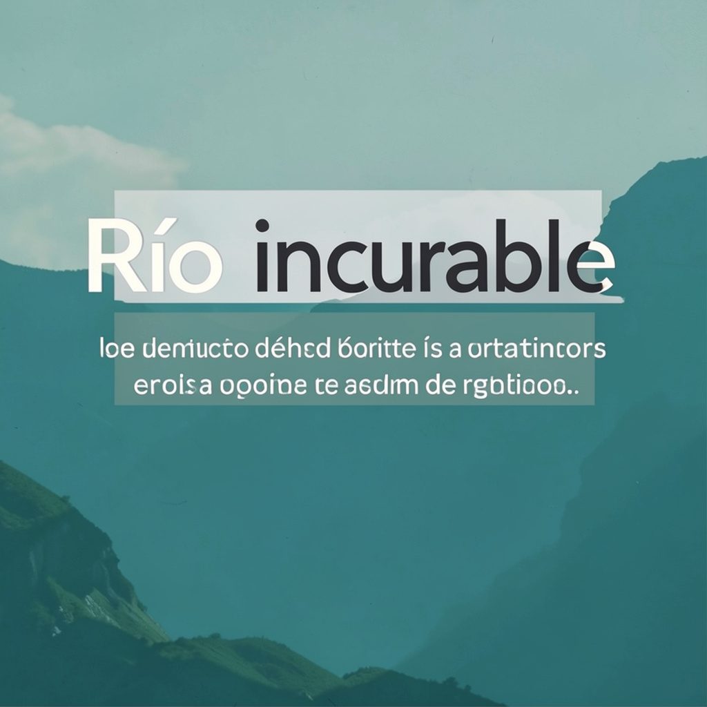 Texto de presentación de Río incurable, tipografía sobria sobre fondo claro