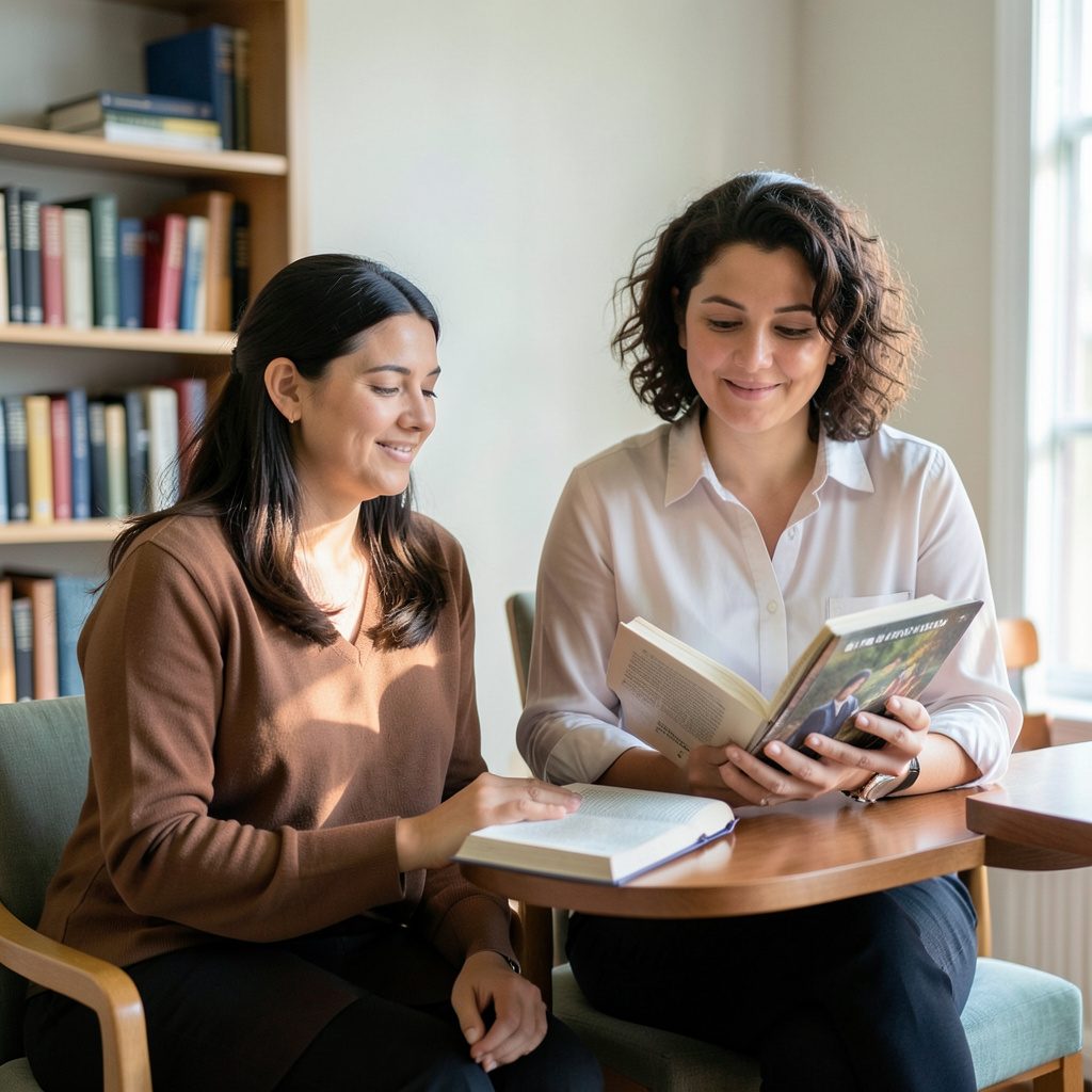 Cubierta de Las mujeres y la literatura, tonos cálidos y tipografía clásica